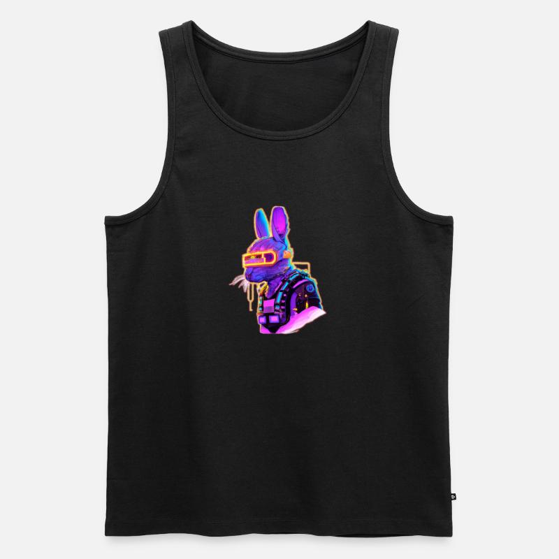 Cyber Rabbit - Männer Premium Bio Tank Top - Schwarz