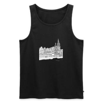 Münster Drawing - Men's Premium Organic Tank Top - black - Front - AI Model Male 178 light (178cm)