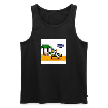 Astronaut - Männer Premium Bio Tank Top - Schwarz - Vorne - AI Model Male 178 light (178cm)