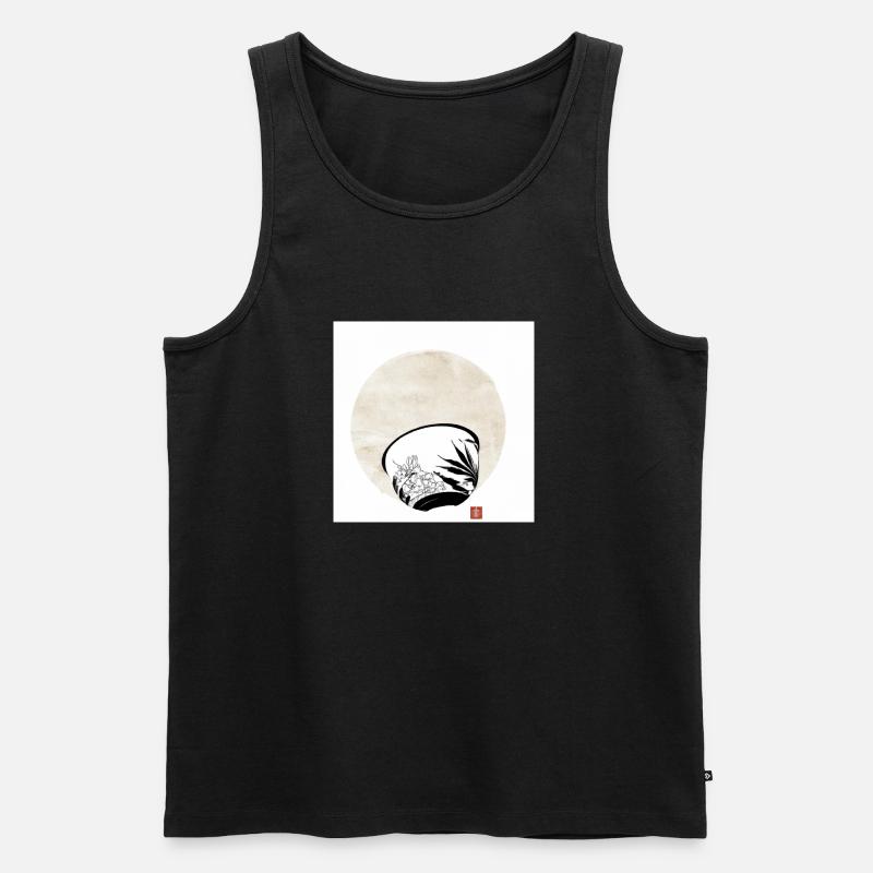 Tee Tasse Ukiyo-e Style - Männer Premium Bio Tank Top - Schwarz