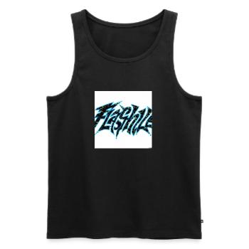 a cool graffiti with a white background - Männer Premium Bio Tank Top - Schwarz - Vorne - Michal (187cm)