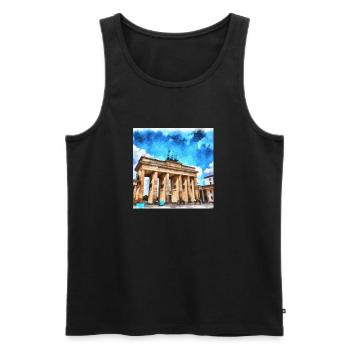 Das Brandenburger Tor in Berlin - Männer Premium Bio Tank Top - Schwarz - Vorne - AI Model Male 178 light (178cm)