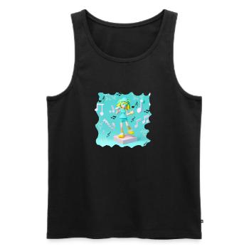 DRÔLE D’ILLUSTRATION MUSICALE FILLE 5 - Débardeur bio Premium Homme - noir - Devant - Michal (187cm)