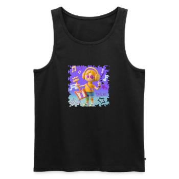LUSTIGE MUSIK 6 - Männer Premium Bio Tank Top - Schwarz - Vorne - Michal (187cm)