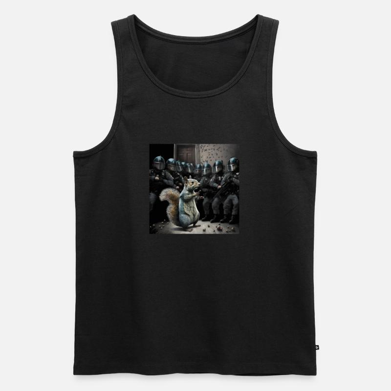 Ein Eichhörnchen probt den Aufstand - Männer Premium Bio Tank Top - Schwarz