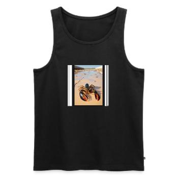 Cadre photo en Langouste - Débardeur bio Premium Homme - noir - Devant - AI Model Male 178 light (178cm)