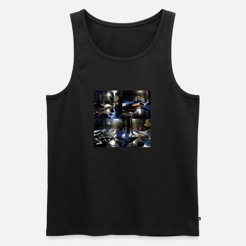 Märchenwald - Männer Premium Bio Tank Top - Schwarz
