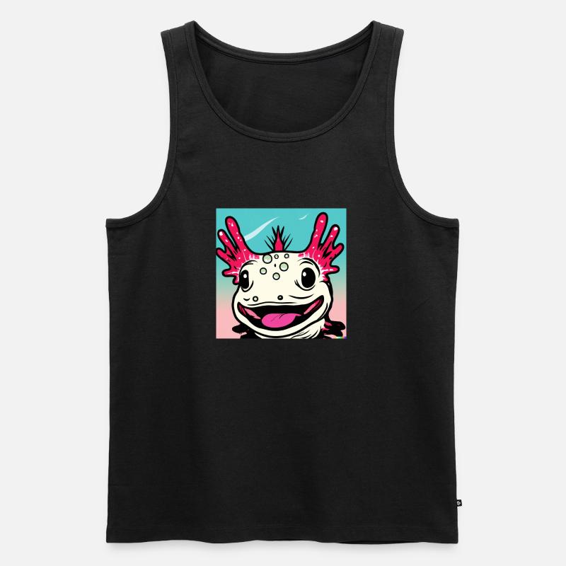 Smiling Axolotl - Männer Premium Bio Tank Top - Schwarz