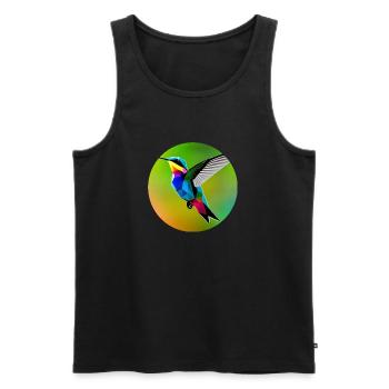 Kolibri - Polygon - Männer Premium Bio Tank Top - Schwarz - Vorne - Michal (187cm)