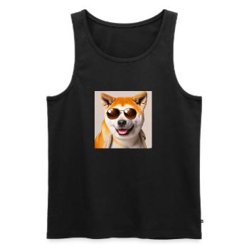 akita inu sunglasses smile - Männer Premium Bio Tank Top - Schwarz - Vorne - AI Model Male 178 light (178cm)