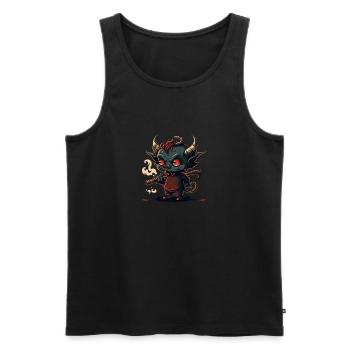 Un démon mignon - Débardeur bio Premium Homme - noir - Devant - AI Model Male 178 light (178cm)