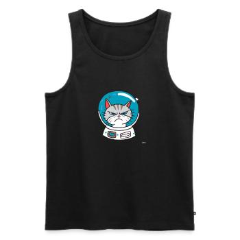 Angry astronaut cat - Männer Premium Bio Tank Top - Schwarz - Vorne - Michal (187cm)