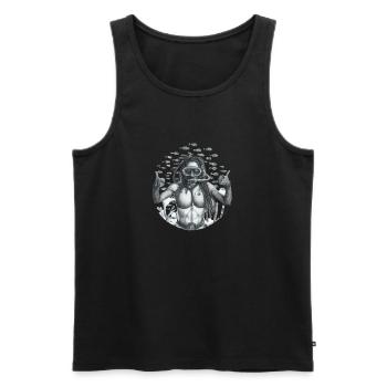 Glücklicher Mann unter Wasser - Männer Premium Bio Tank Top - Schwarz - Vorne - Michal (187cm)