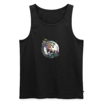 Einhorn im Fuß - Männer Premium Bio Tank Top - Schwarz - Vorne - Michal (187cm)