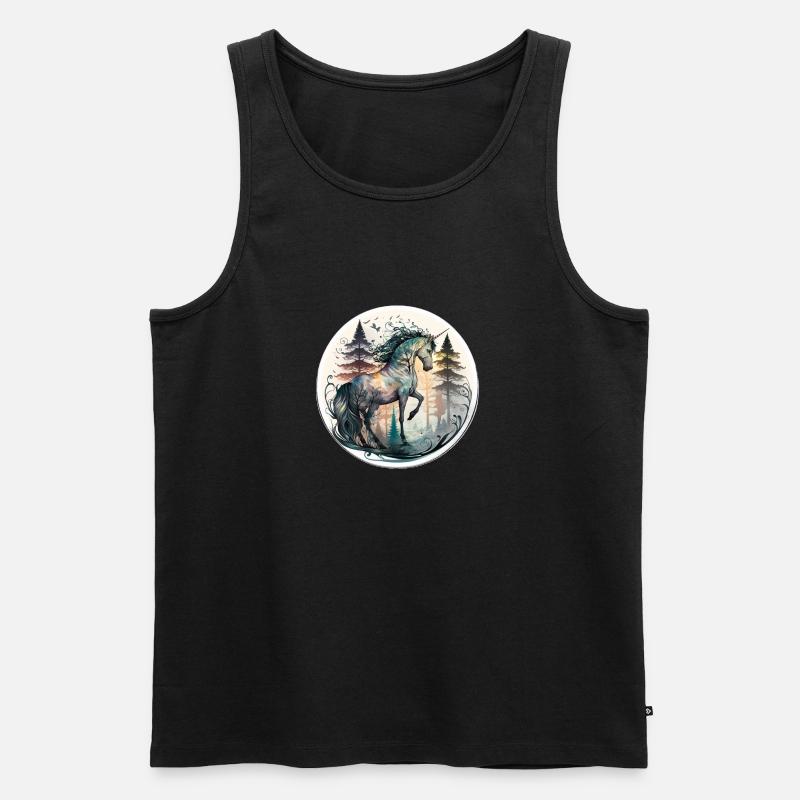 Getarntes Einhorn - Männer Premium Bio Tank Top - Schwarz