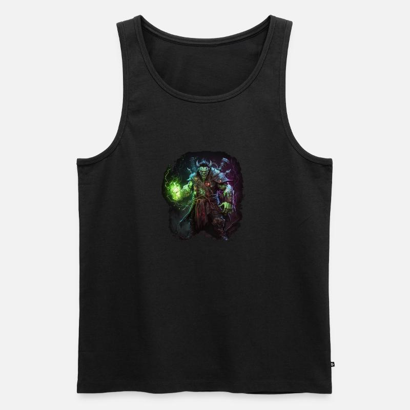 Ork-Zauberer - Männer Premium Bio Tank Top - Schwarz