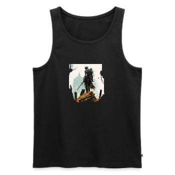 zu Glänzender Paladin - Männer Premium Bio Tank Top - Schwarz - Vorne - AI Model Male 178 light (178cm)