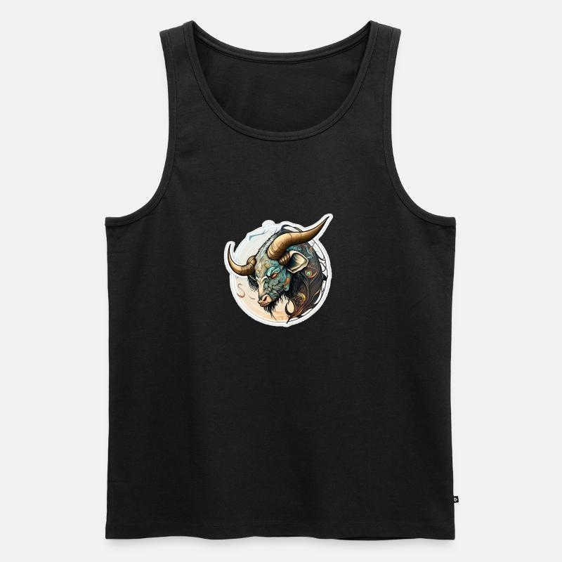 Stier Büffel - Männer Premium Bio Tank Top - Schwarz