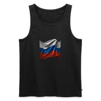 Russie Drapeau russe - Débardeur bio Premium Homme - noir - Devant - AI Model Male 178 light (178cm)