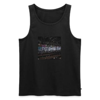 Graffitiart Design by KI - Männer Premium Bio Tank Top - Schwarz - Vorne - AI Model Male 178 light (178cm)