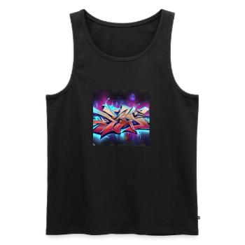 Graffitiart Desing by Ki - Männer Premium Bio Tank Top - Schwarz - Vorne - AI Model Male 178 light (178cm)