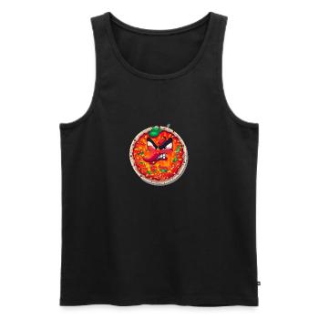 Pizza with Attitude - Männer Premium Bio Tank Top - Schwarz - Vorne - AI Model Male 178 light (178cm)