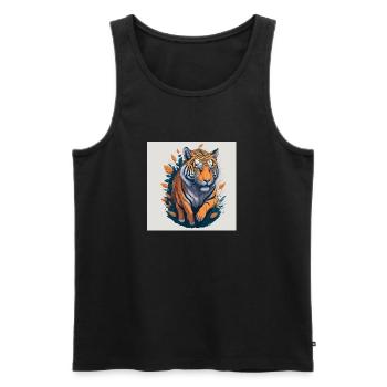 Laufender Tiger - Männer Premium Bio Tank Top - Schwarz - Vorne - Michal (187cm)