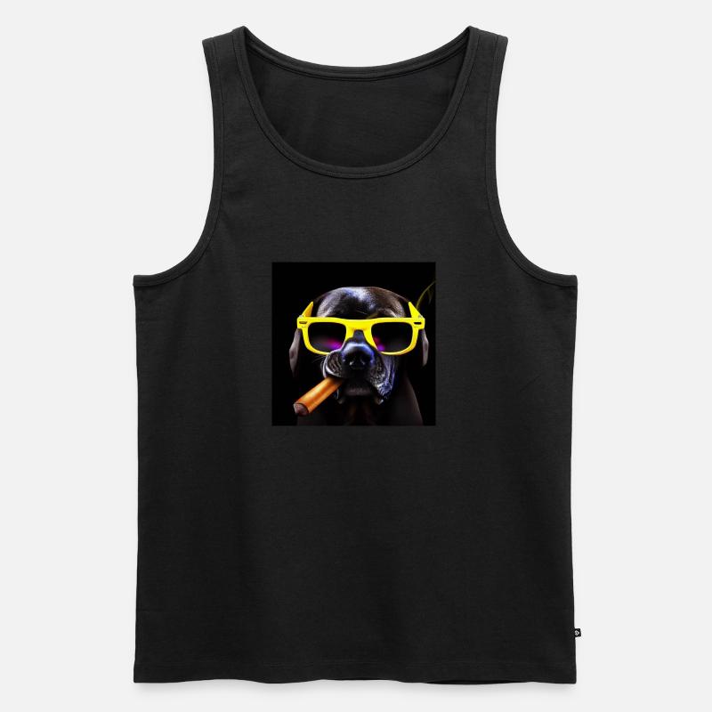 Cooler schwarzer Hund - Männer Premium Bio Tank Top - Schwarz