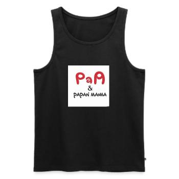 Papa et maman - Débardeur bio Premium Homme - noir - Devant - AI Model Male 178 light (178cm)