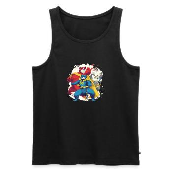 Superhelden-Tiere in Aktion - Männer Premium Bio Tank Top - Schwarz - Vorne - AI Model Male 178 light (178cm)