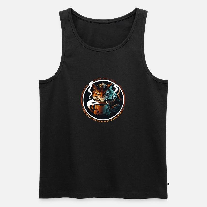 Dampfender Tiger - Männer Premium Bio Tank Top - Schwarz