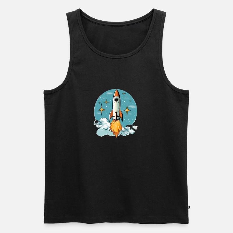 Rakete - Männer Premium Bio Tank Top - Schwarz