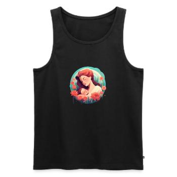 Sanfte Umarmung - Männer Premium Bio Tank Top - Schwarz - Vorne - Michal (187cm)
