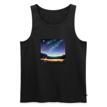 Starry sky - Men's Premium Organic Tank Top - black - Front - AI Model Male 178 light (178cm)