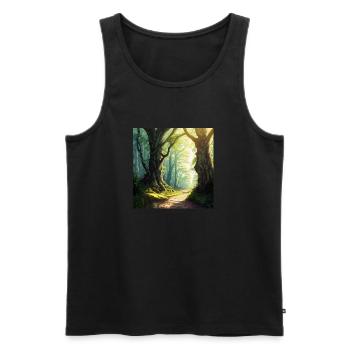 Forêt Mystérieux - Débardeur bio Premium Homme - noir - Devant - AI Model Male 178 light (178cm)