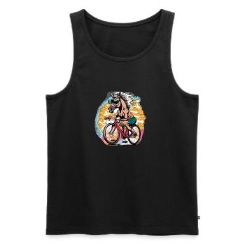 IMG 1522 - Männer Premium Bio Tank Top - Schwarz - Vorne - Michal (187cm)