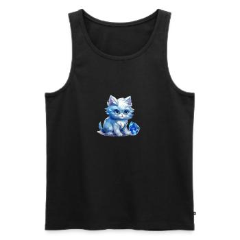 Geburtsstein-Katze Dezember - Männer Premium Bio Tank Top - Schwarz - Vorne - AI Model Male 178 light (178cm)