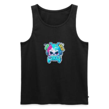 Skullhead Controller - Männer Premium Bio Tank Top - Schwarz - Vorne - AI Model Male 178 light (178cm)