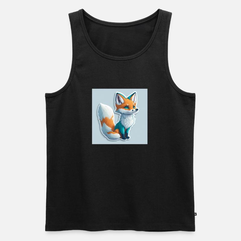 Cute Fox Sticker - Männer Premium Bio Tank Top - Schwarz
