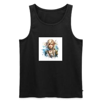 Gaming art tears of kingdom, ocorina of time,selda - Männer Premium Bio Tank Top - Schwarz - Vorne - AI Model Male 178 light (178cm)