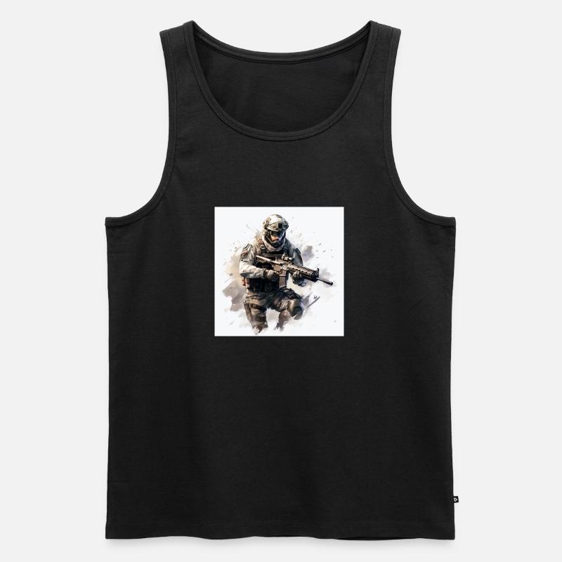 COD gaming art shooter - Männer Premium Bio Tank Top - Schwarz
