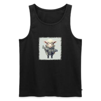 Super design animal Tshirts fermier américain cool - Débardeur bio Premium Homme - noir - Devant - Michal (187cm)
