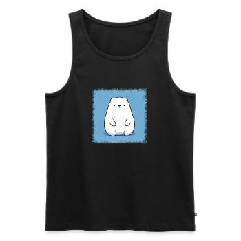 awesome coffee comic cool love funny - Men's Premium Organic Tank Top - black - Front - AI Model Male 178 light (178cm)