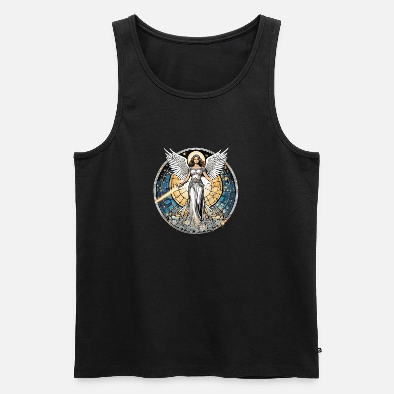 Engel des Lichts - Männer Premium Bio Tank Top - Schwarz