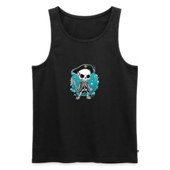 Squelette de pirate - Débardeur bio Premium Homme - noir - Devant - Michal (187cm)