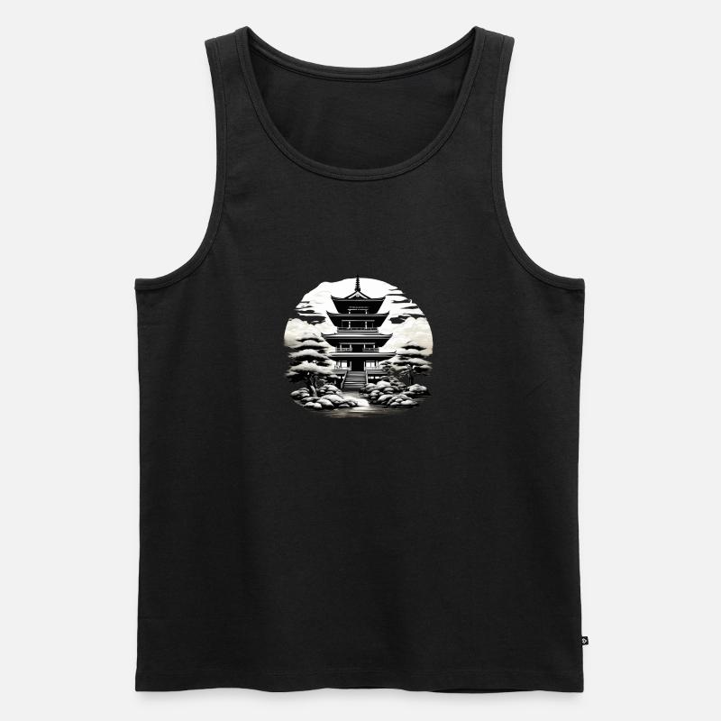 Japanischer Tempel - Männer Premium Bio Tank Top - Schwarz