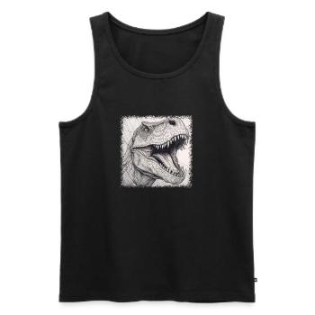 Statement Dinosaurus Dino Costume Tshirts Cool Old - Men's Premium Organic Tank Top - black - Front - AI Model Male 178 light (178cm)