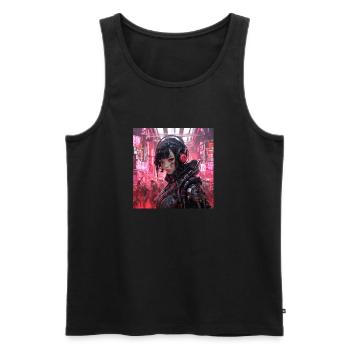 Cyber Punk - Men's Premium Organic Tank Top - black - Front - AI Model Male 178 light (178cm)