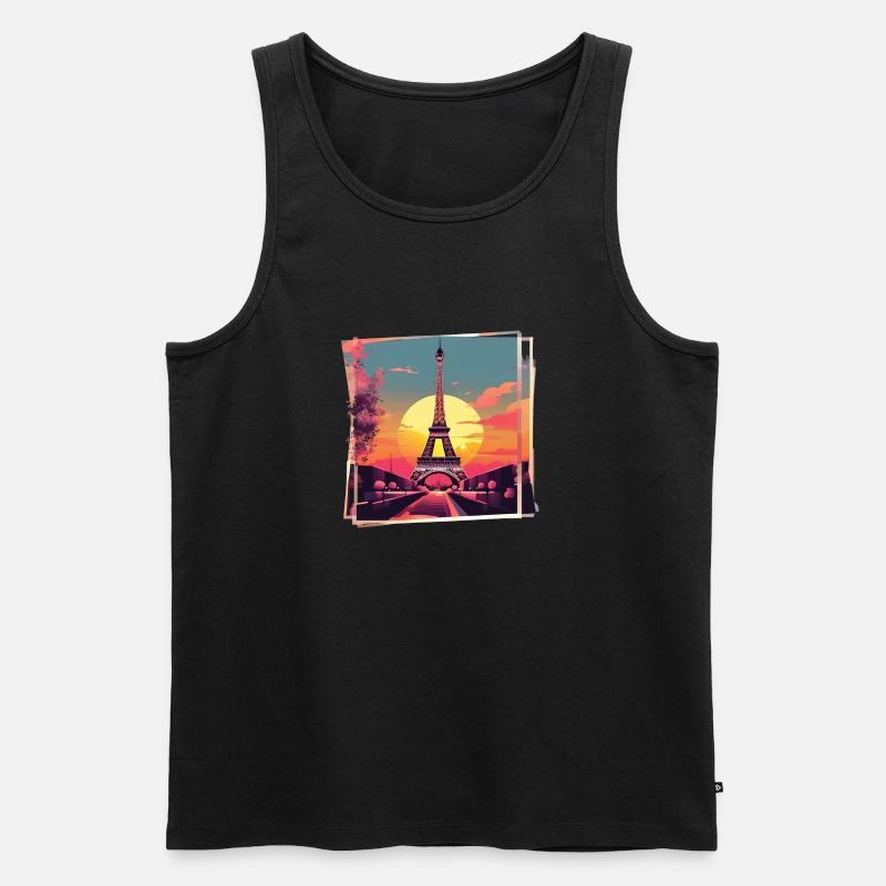Eiffelturm - Männer Premium Bio Tank Top - Schwarz