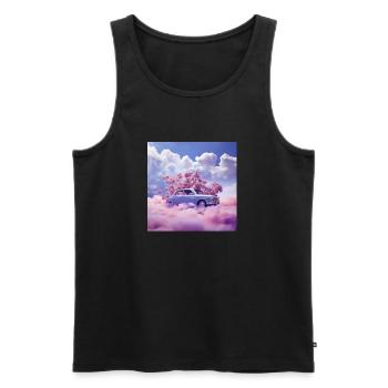 Auto über den Wolken - Männer Premium Bio Tank Top - Schwarz - Vorne - Michal (187cm)